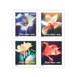 NOT Forever Stamp-First Class Stamps 2000 Four Flowers – Nature Series, Fixed Rate Postage