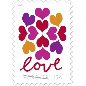 Forever Stamps 2019 Hearts Blossom – Love Message, First-Class Postage