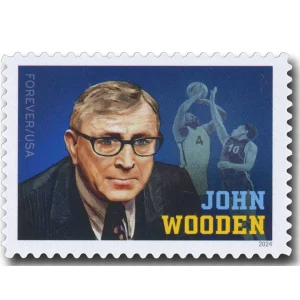 Forever Stamps 2024 John Wooden – Basketball Coach, Commemorative Issue, First-Class Postage