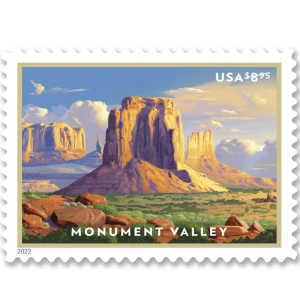 NOT Forever Stamp-Priority Mail $8.95 Stamps 2022 Monument Valley – Scenic Landscape, Priority Mail Rate