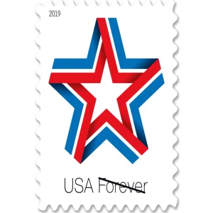 Forever Stamps 2019 Star Ribbon – Patriotic Symbol, First-Class Postage