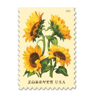 Forever Stamps 2026 Sunflowers – Floral Collection, First-Class Postage